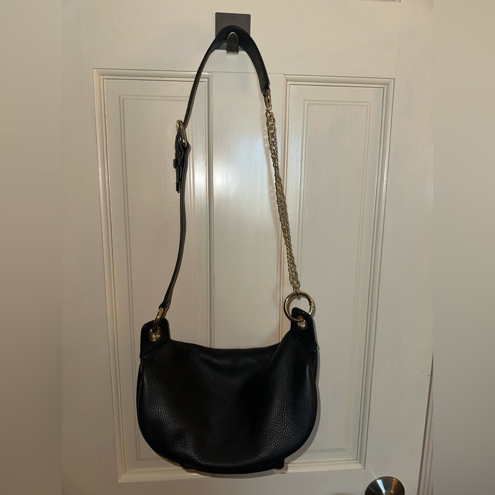Black Genuine Leather Belt Sling Bag - Picture 4 of 5